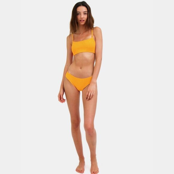 NWT Mosmann yellow lined ribbed bikini top and bottom set, M - Picture 9 of 16